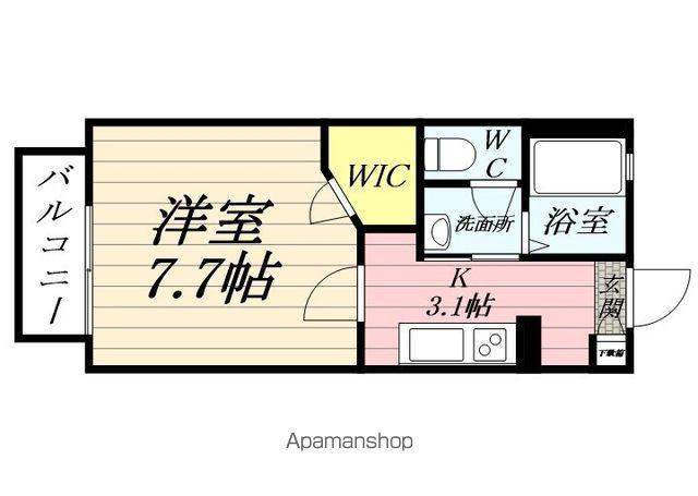 プランヴェール(1K/1階)の間取り写真