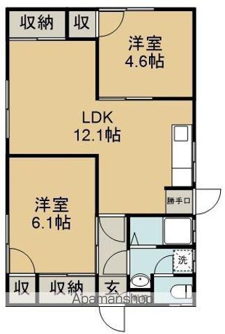 牟岐線 文化の森駅 徒歩28分 1階建 築53年(2LDK)の間取り写真