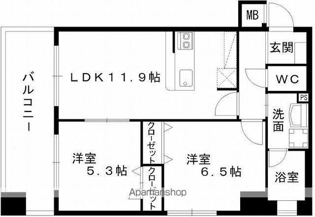 レジディア熊本辛島(2LDK/11階)の間取り写真