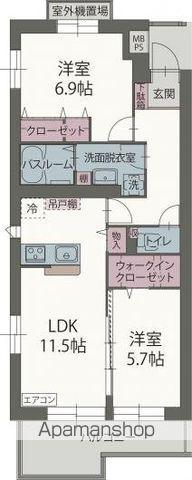 ユングフラウ(2LDK/3階)の間取り写真