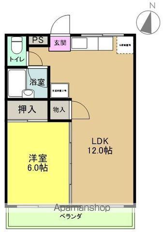 ヨツクラマンション(1LDK/1階)の間取り写真