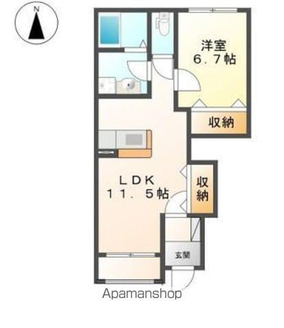 マーガレットコートA棟(1LDK/1階)の間取り写真