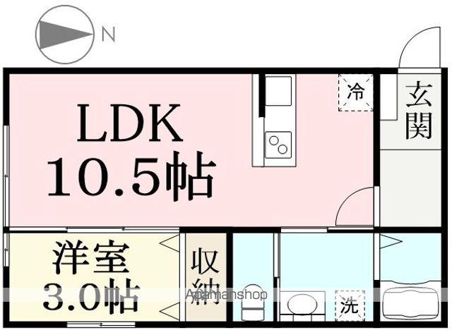 CAーSA ウエスト(1LDK/1階)の間取り写真