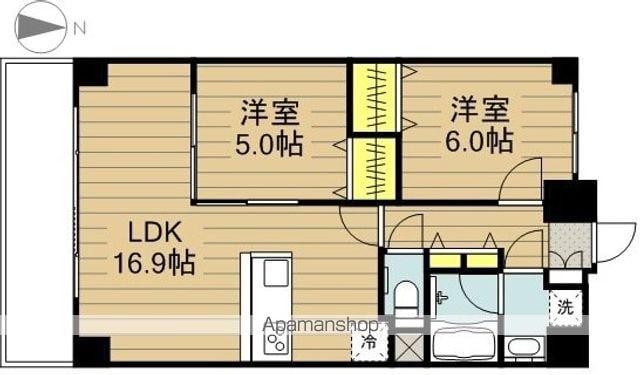 FOUNTAIN PARK SIDE 空(2LDK/11階)の間取り写真