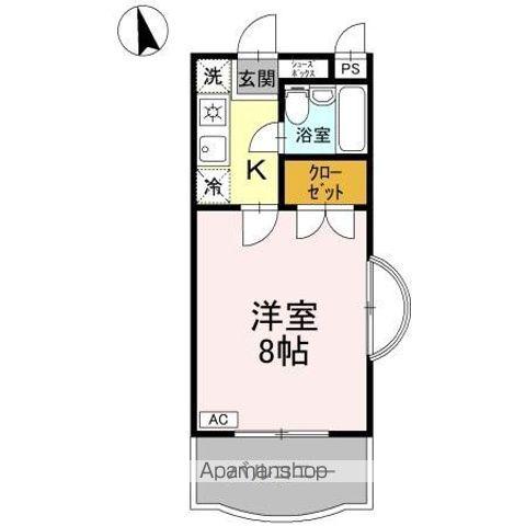 サンハイツ沖浜(1K/3階)の間取り写真