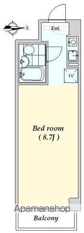 ローズマンション代々木上原(1K/2階)の間取り写真