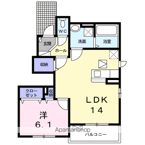 RAS-BERRY ラズベリー(1LDK/1階)の間取り写真