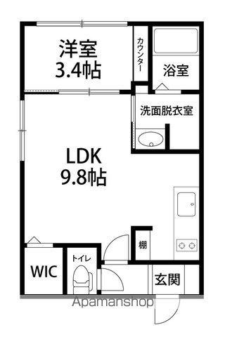 CRADLE(1LDK/2階)の間取り写真