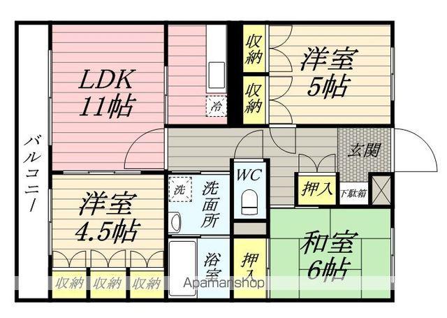 ラスターヒルズ拝島(3LDK/3階)の間取り写真