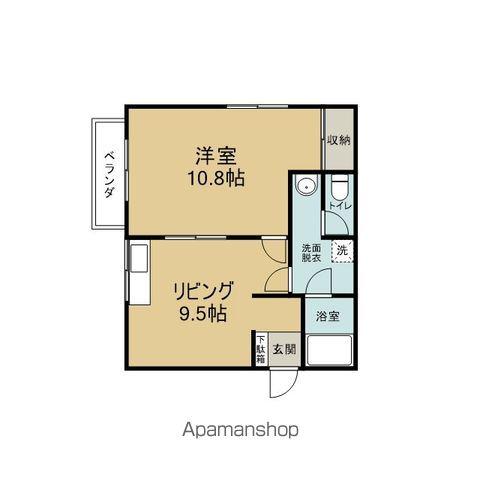 ウィステリア稲元(1LDK/1階)の間取り写真