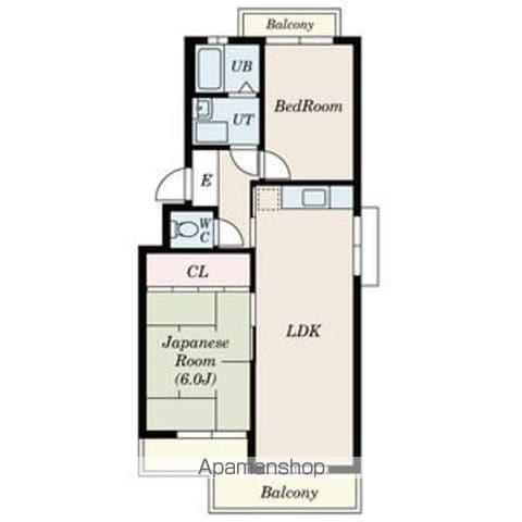 ハイツ第一やまびこ(2LDK/2階)の間取り写真