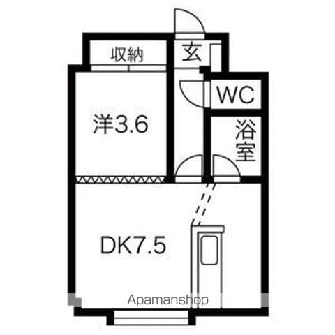 ハピネス21(1LDK/4階)の間取り写真