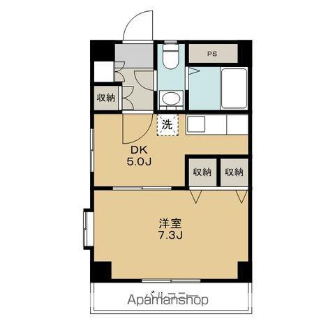 KYアパートメント5番館(1DK/2階)の間取り写真