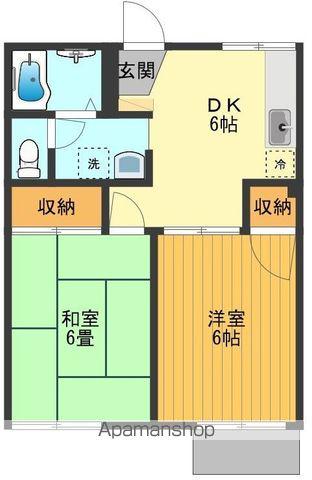 メゾン小山Ⅲ(2DK/1階)の間取り写真
