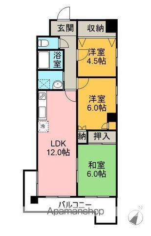 サンライズコート知多(3LDK/5階)の間取り写真