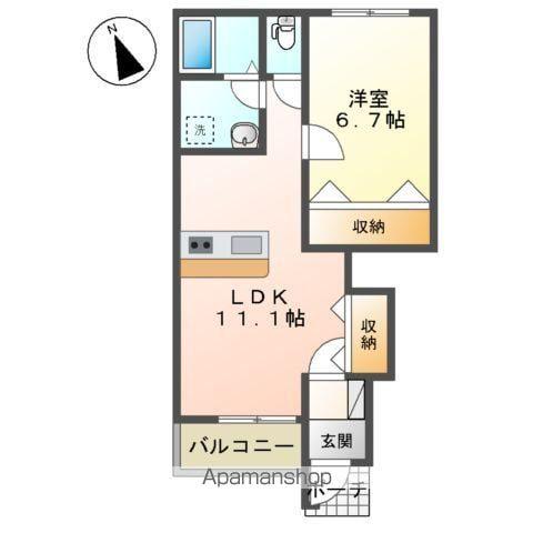ジャカランダ ハイツ(1LDK/1階)の間取り写真