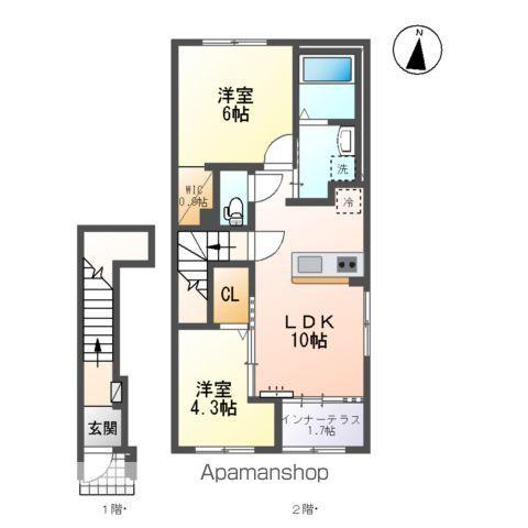 ブリスフォート(2LDK/2階)の間取り写真