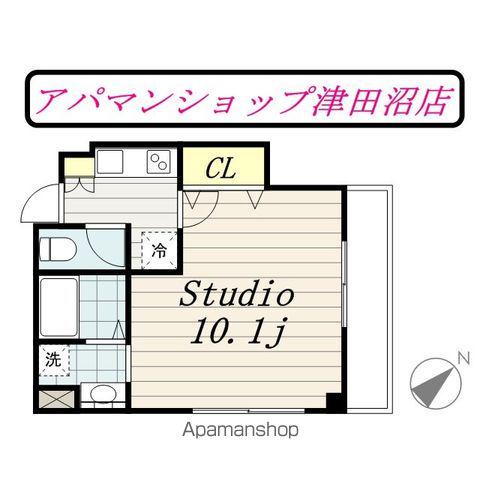 ソレイユ津田沼(1K/3階)の間取り写真