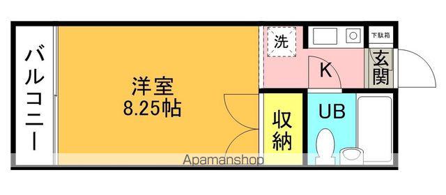 ロイヤルヒルズ高野(ワンルーム/1階)の間取り写真