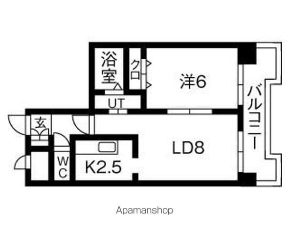 アヴィンズ平岸(1LDK/7階)の間取り写真