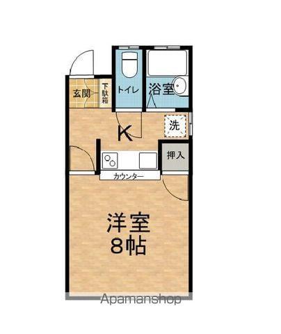 ハイツ佐紀(1K/1階)の間取り写真