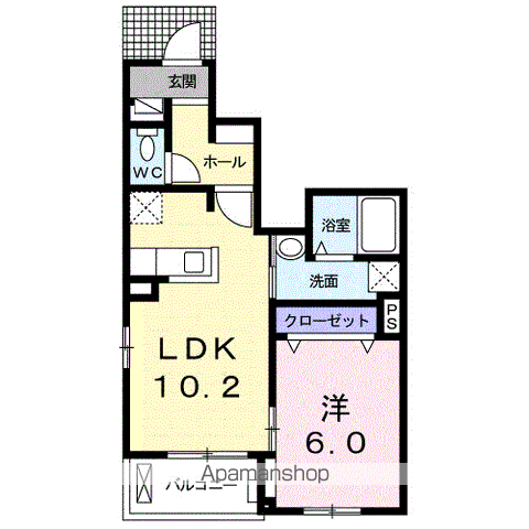 リヴェール土入 Ⅰ(1LDK/1階)の間取り写真