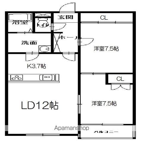 LA SEMANA(2LDK/1階)の間取り写真