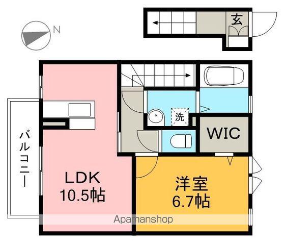 エクセル21(1LDK/2階)の間取り写真