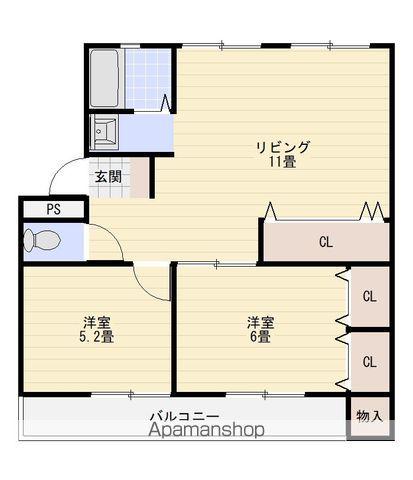 しんのマンション(2LDK/3階)の間取り写真