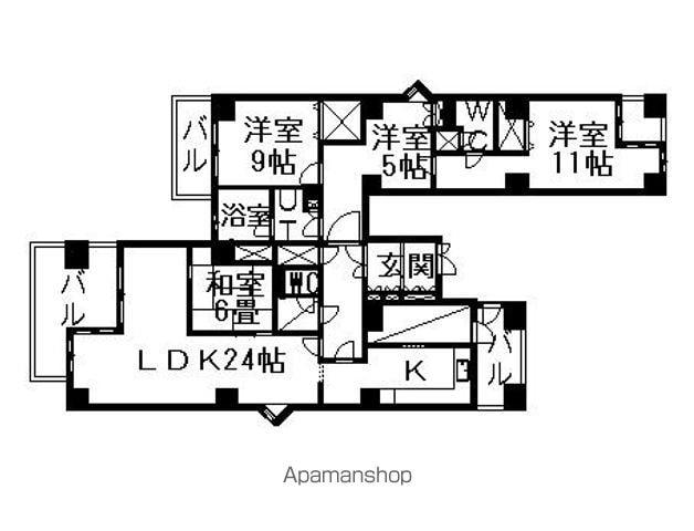 エルミタージュユリ(4LDK/9階)の間取り写真
