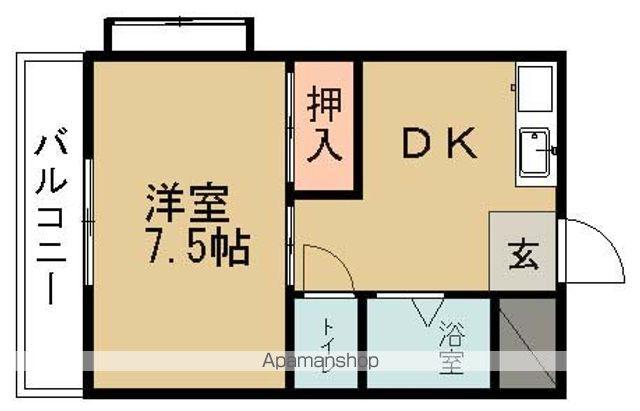 ベイサイド藤原(1DK/2階)の間取り写真