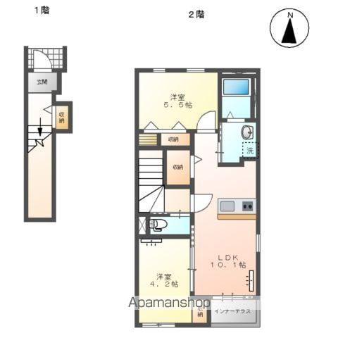フリージア(2LDK/2階)の間取り写真