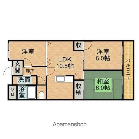 一富マンションⅡ(2LDK/4階)の間取り写真