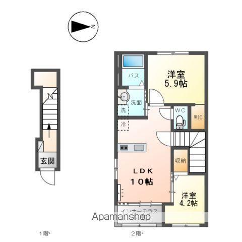 サルドゥ レ ユニオン(2LDK/2階)の間取り写真