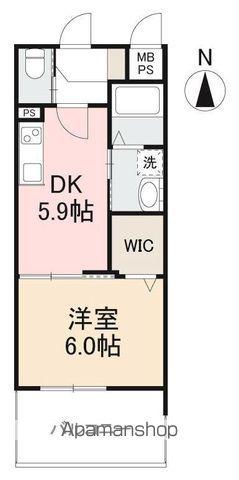 プレコート高松(1DK/6階)の間取り写真