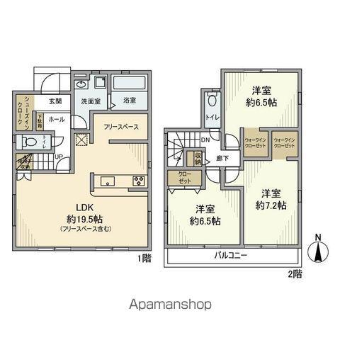 青梅線 西立川駅 徒歩17分 2階建 築3年(3LDK)の間取り写真