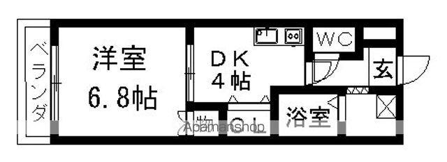 メゾン大橋第2(1DK/1階)の間取り写真