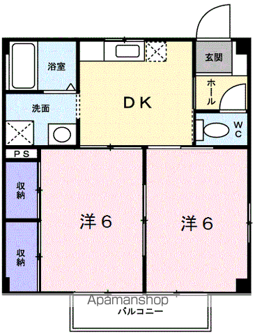 スカイメゾンⅢ(2K/2階)の間取り写真