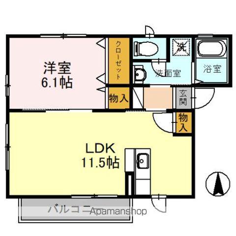 パル上野(1LDK/1階)の間取り写真