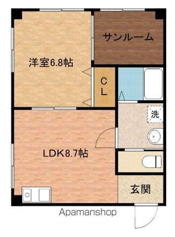 ラフィネ泉佐野(1LDK/2階)の間取り写真