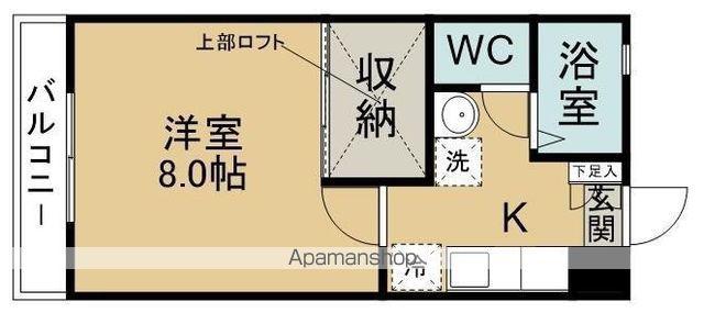 ティエラドミールD棟(1K/2階)の間取り写真
