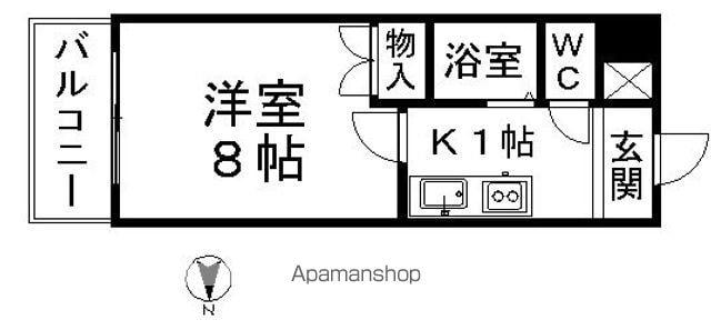 ケーエム泉(1K/9階)の間取り写真