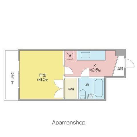 デンマークハイツⅡ(1K/3階)の間取り写真