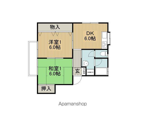 ハイツコスモスB棟(2DK/2階)の間取り写真