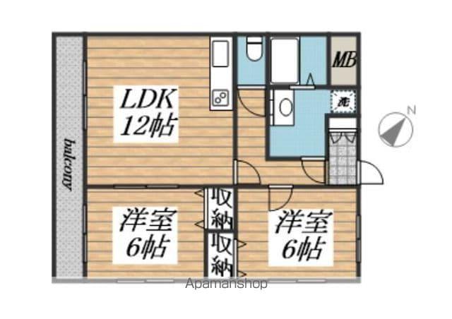 サンパークマンションⅡ(2LDK/1階)の間取り写真