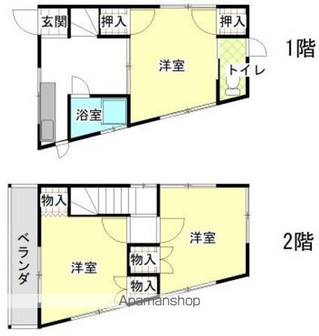 岡山電軌東山本線 門田屋敷駅 徒歩11分 2階建 築55年(3K)の間取り写真
