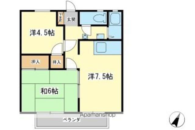 Mハイツ(2DK/1階)の間取り写真