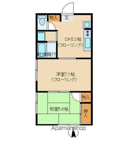 レジオンド・ヌールM(2DK/2階)の間取り写真