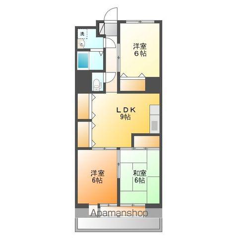 アポー河辺壱番館(3DK/3階)の間取り写真