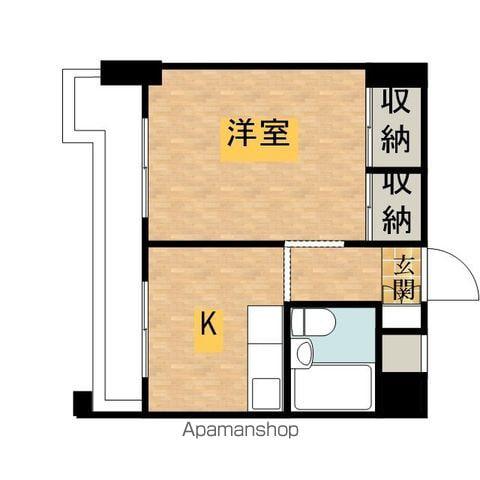 Uトピア高幡不動(ワンルーム/6階)の間取り写真